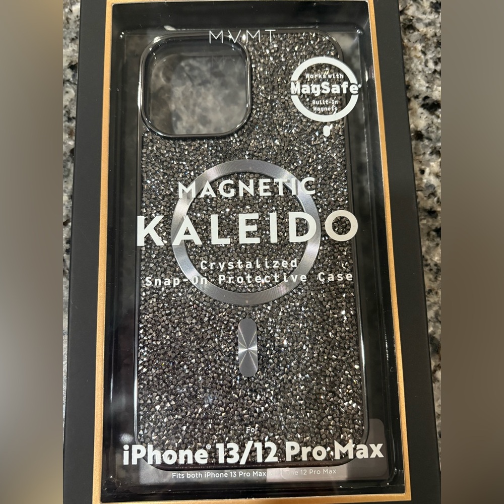 New in box- MVMT magnetic kaleido crystallized snap on case, iPhone, black